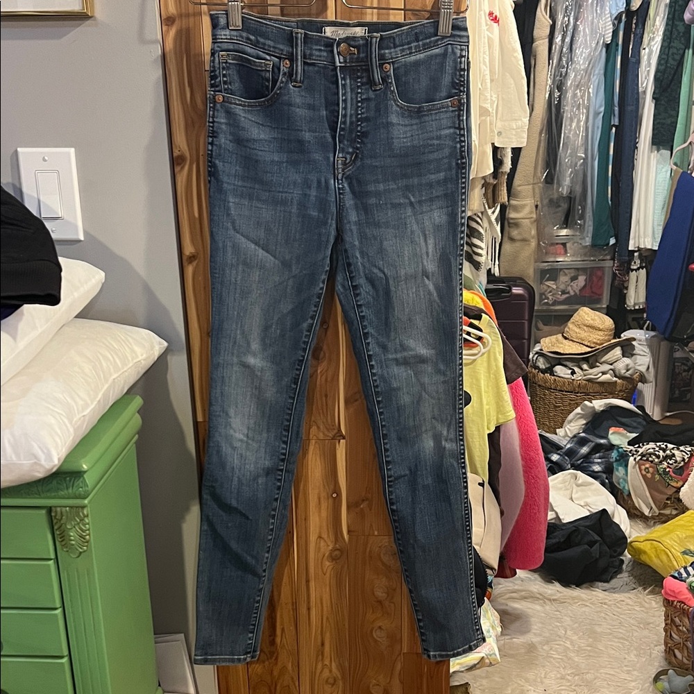 Madewell 10” High Rise Dark Blue Skinny Jeans